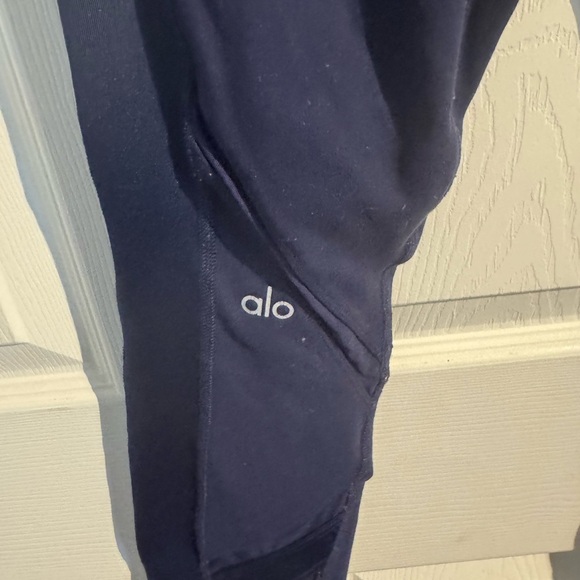 ALO YOGA Moto Mesh Leggings Navy Blue size Small - Picture 6 of 12